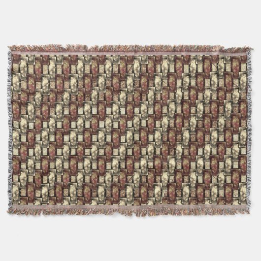 Rechthoekige stukken gesponnen, goudbruin deken (Voorkant)