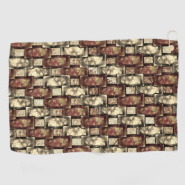 Rechthoekige stukken gesponnen, goudbruin golfhanddoek