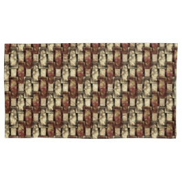 Rechthoekige stukken gesponnen, goudbruin kussensloop