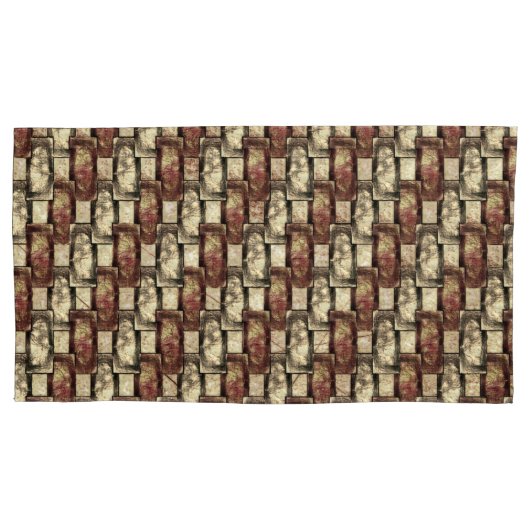 Rechthoekige stukken gesponnen, goudbruin kussensloop (Voorkant-Links)