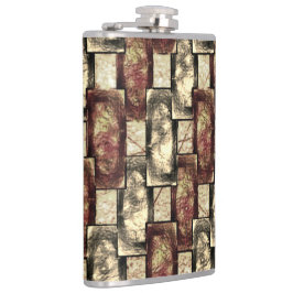 Rechthoekige stukken, gesponnen, gouden rood heupfles