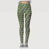 Rechthoekige stukken, gesponnen, groen grijs leggings (Voorkant)