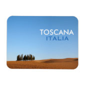 Rechthoekige Toscaanse magneet met cipressen en te (Horizontaal)