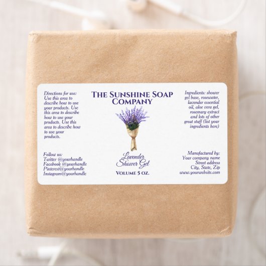 Rechthoekige verpakking en etiket van het lichaams (Insitu)