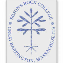 Rechthoekige vinyl blauwe zegel sticker