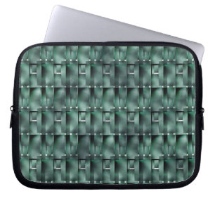 Rechthoekige vormen in het donker en gespikkeld gr laptop sleeve