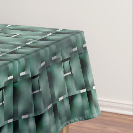 Rechthoekige vormen in het donker en gespikkeld gr tafelkleed