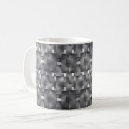 Rechthoekige vormen van grijze kleur en donkere vl koffiemok