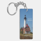 Rechthoekketting Au Sable Lighthouse Sleutelhanger (Voorkant Links)