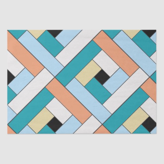 Rechthoekpatroon (ver10) met aangepaste details tissuepapier (Voorkant)