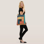 Rechthoekpatroon (ver2) met Aangepast monogram Tote Bag (Op model)