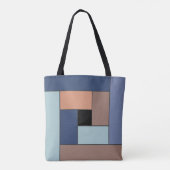Rechthoekpatroon (ver3) met Aangepast monogram Tote Bag (Achterkant)