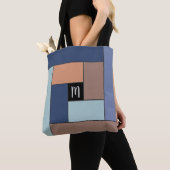 Rechthoekpatroon (ver3) met Aangepast monogram Tote Bag (Dichtbij)