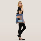 Rechthoekpatroon (ver3) met Aangepast monogram Tote Bag (Op model)