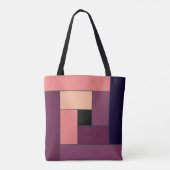 Rechthoekpatroon (ver5) met Aangepast monogram Tote Bag (Achterkant)