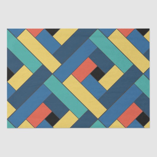 Rechthoekpatroon (ver7) met aangepaste details tissuepapier (Voorkant)