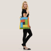 Rechthoekpatroon (ver8) met Aangepast monogram Tote Bag (Op model)