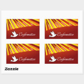 Rechthoeksticker, bevestiging, duif op rood rechthoekige sticker (Vel)