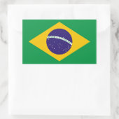Rechthoeksticker met vlag van Brazilië Rechthoekige Sticker (Tas)