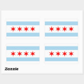 Rechthoeksticker met vlag van Chicago, VS Rechthoekige Sticker (Vel)