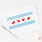Rechthoeksticker met vlag van Chicago, VS Rechthoekige Sticker (Envelop)