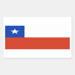 Rechthoeksticker met vlag van Chili Rechthoekige Sticker