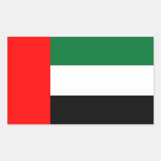 Rechthoeksticker met vlag van de Verenigde Arabisc Rechthoekige Sticker (Voorkant)