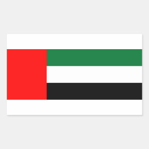 Rechthoeksticker met vlag van de Verenigde Arabisc Rechthoekige Sticker