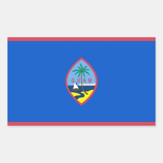 Rechthoeksticker met vlag van Guam, VS Rechthoekige Sticker (Voorkant)