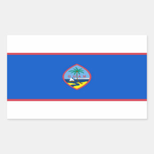 Rechthoeksticker met vlag van Guam, VS Rechthoekige Sticker