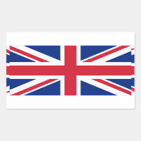 Rechthoeksticker met vlag van het Verenigd Koninkr