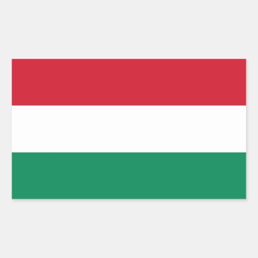 Rechthoeksticker met vlag van Hongarije Rechthoekige Sticker (Voorkant)