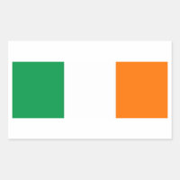 Rechthoeksticker met vlag van Ierland