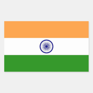 Rechthoeksticker met vlag van India Rechthoekige Sticker