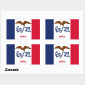 Rechthoeksticker met vlag van Iowa, VS Rechthoekige Sticker (Vel)