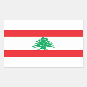 Rechthoeksticker met vlag van Libanon Rechthoekige Sticker