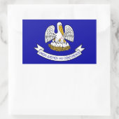 Rechthoeksticker met vlag van Louisiana, VS Rechthoekige Sticker (Tas)