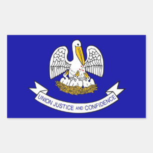 Rechthoeksticker met vlag van Louisiana, VS Rechthoekige Sticker