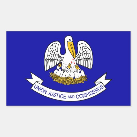 Rechthoeksticker met vlag van Louisiana, VS Rechthoekige Sticker (Voorkant)