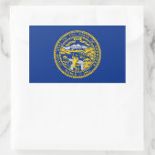 Rechthoeksticker met vlag van Nebraska, VS Rechthoekige Sticker (Tas)