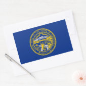 Rechthoeksticker met vlag van Nebraska, VS Rechthoekige Sticker (Envelop)