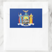 Rechthoeksticker met vlag van New York, VS Rechthoekige Sticker (Tas)