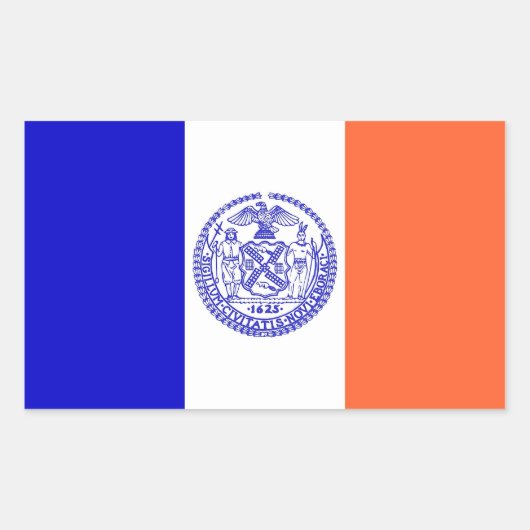 Rechthoeksticker met vlag van New York, VS Rechthoekige Sticker (Voorkant)
