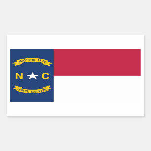 Rechthoeksticker met vlag van North Carolina Rechthoekige Sticker