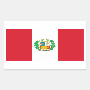 Rechthoeksticker met vlag van Peru Rechthoekige Sticker