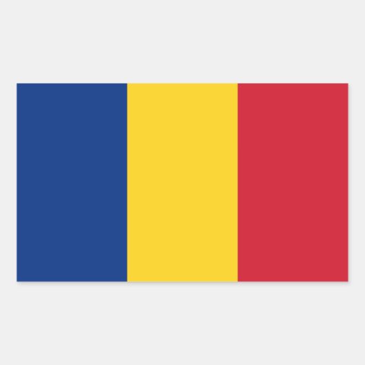Rechthoeksticker met vlag van Roemenië Rechthoekige Sticker (Voorkant)