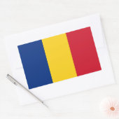 Rechthoeksticker met vlag van Roemenië Rechthoekige Sticker (Envelop)