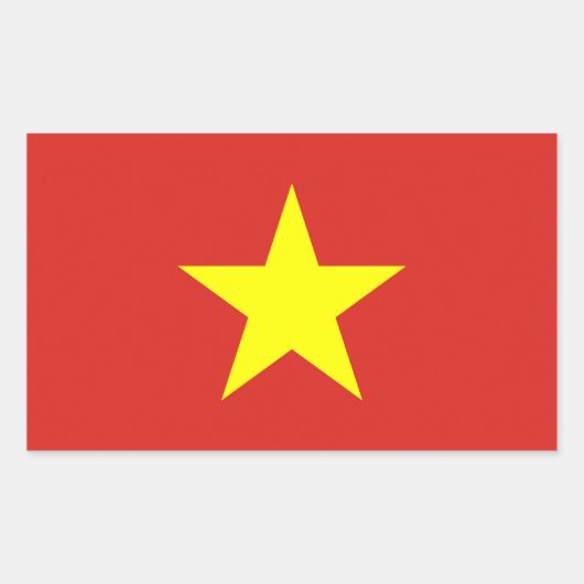 Rechthoeksticker met vlag van Vietnam Rechthoekige Sticker (Voorkant)