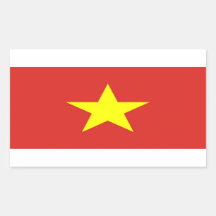 Rechthoeksticker met vlag van Vietnam Rechthoekige Sticker