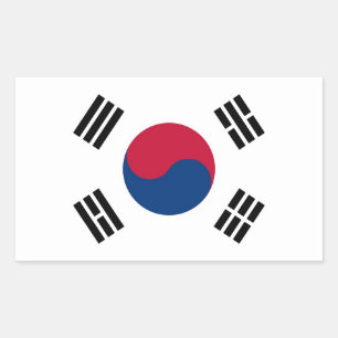 Rechthoeksticker met vlag van Zuid-Korea Rechthoekige Sticker